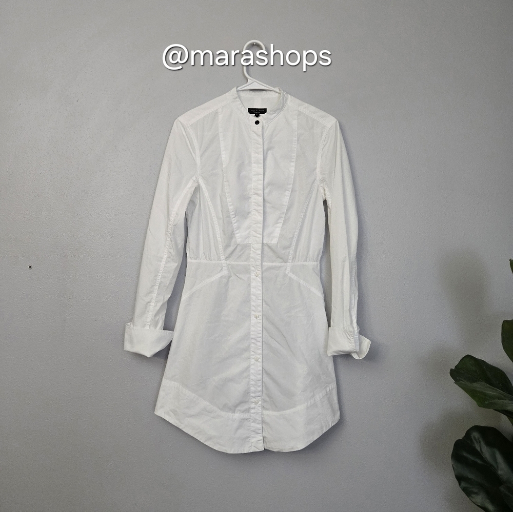 Rag & Bone Victorine Collarless Shirtdress - Picture 4 of 8